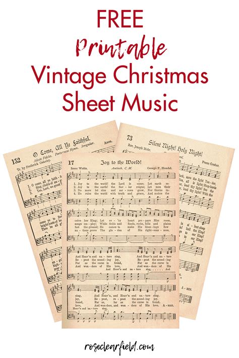 Vintage Christmas Sheet Music Printable Free Printable Templates