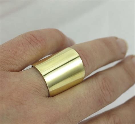 14K Gold Ring Wide Band Ring Cigar Band Ring Hammered Ring Etsy