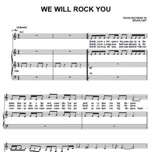 Queen We Will Rock You Sheet Music Classic Rock Music Notes For Guitar