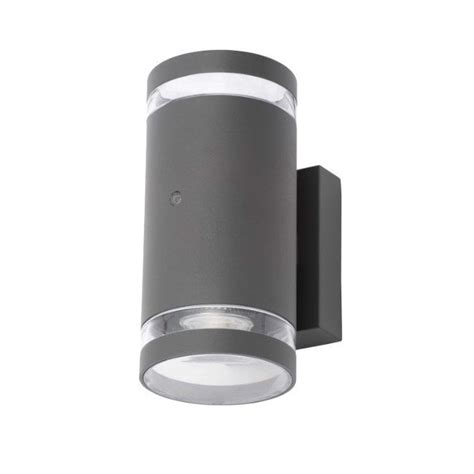 Forum Lighting Zn 34042 Anth Lens 2 Light Up And Down External Wall Fitting In A Anthracite