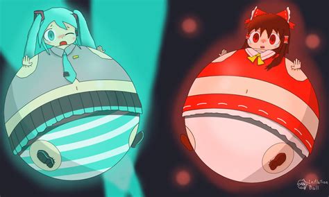 Reimu And Miku Inflation By Inflationball On Deviantart