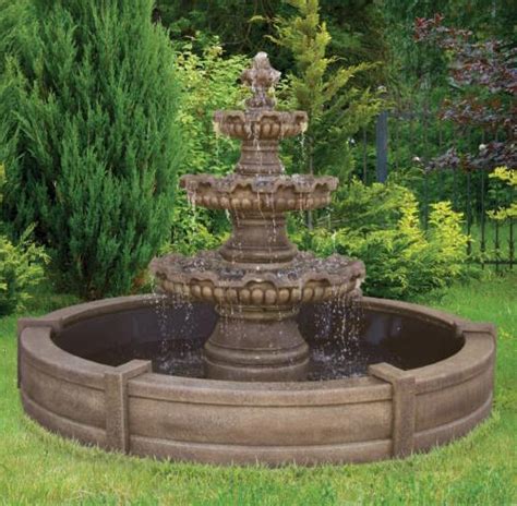 Three Tier Renault Fountain with Surround and 8' Fiberglass Pool ...