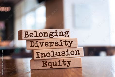 Equity Diversity Inclusion And Belonging Symbol Wooden Blocks With