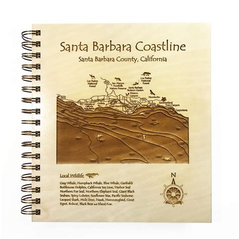 Santa Barbara Ca Nautical Wood Journal Guestbook