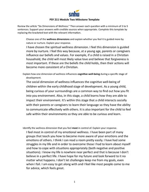 Psy Module Two Milestone Template Psy Module Two Milestone