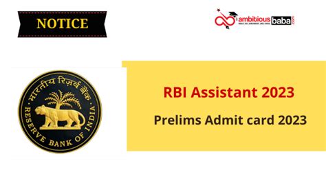 Rbi Assistant Prelims Admit Card 2023 Download Now