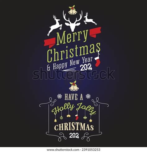 2024 Merry Christmas Poster Logo Stock Vector (Royalty Free) 2391053253 ...