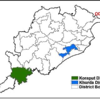 Map of Study site (Koraput and Khordha district Odisha, India). | Download Scientific Diagram