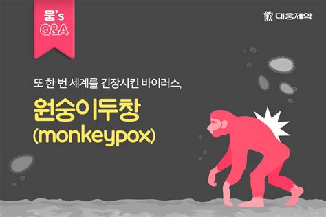 웅s Qanda 또 한 번 세계를 긴장시킨 바이러스 원숭이두창monkeypox 대웅제약 뉴스룸