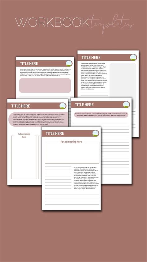 Workbook Design Templates Modern Canva Templates Aesthetics