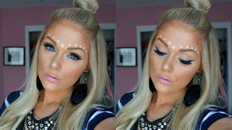 Music Festival Makeup And Hair Tutorial 2016 Youtube