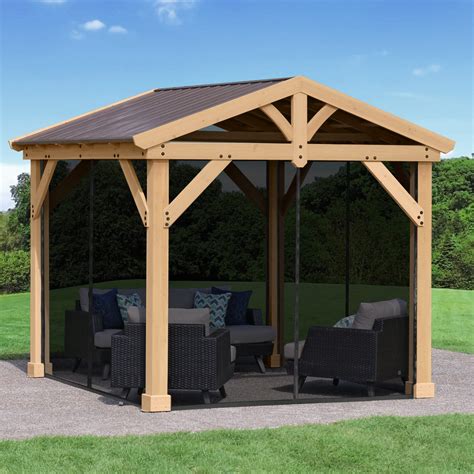 12 x 12 Wood Gazebo with Aluminum Roof - Yardistry