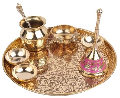 Otto International Polished Brass Pooja Thalis Style Antique