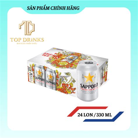 Bia Sapporo Premium 330ml 5% – lon chính hãng