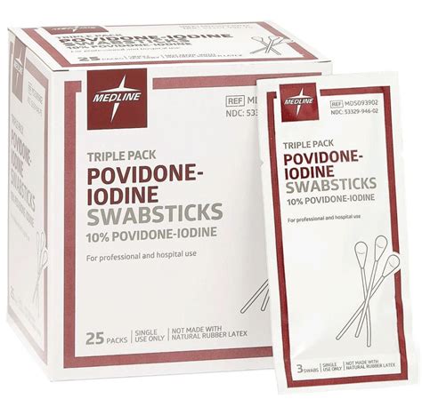 Medline Povidone Iodine Swabsticks