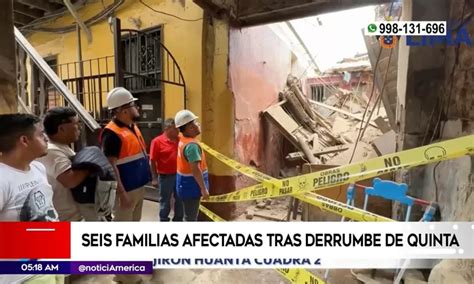 Cercado de Lima Derrumbe de quinta dejó familias afectadas