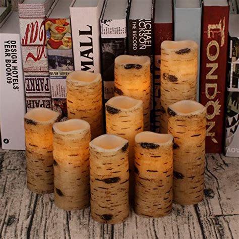 Aku Tonpa Nine Birch Bark Effect Flameless Decorative Candles Battery