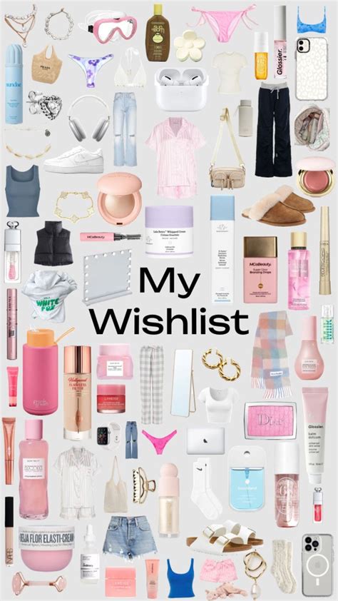 The Words My Wishlist Are Surrounded By Many Different Items