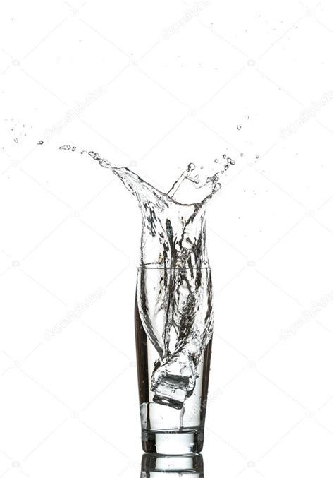 Glass of water with ice cubes — Stock Photo © Vitaly.R #110978108