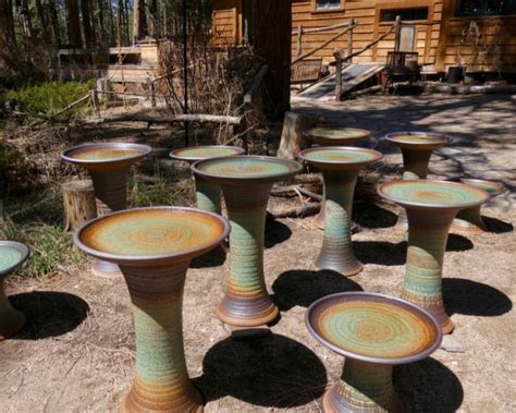 Tall Nearly Naked Hobbit Bird Bath By Bowen Pottery