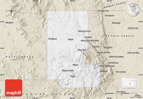 Classic Style Map of Teller County