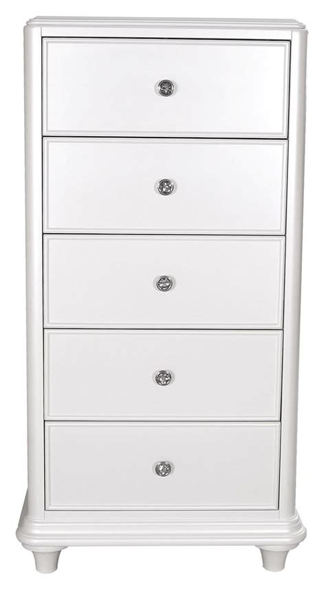 Liberty Furniture Stardust 5 Drawer Lingerie Chest In Iridescent White