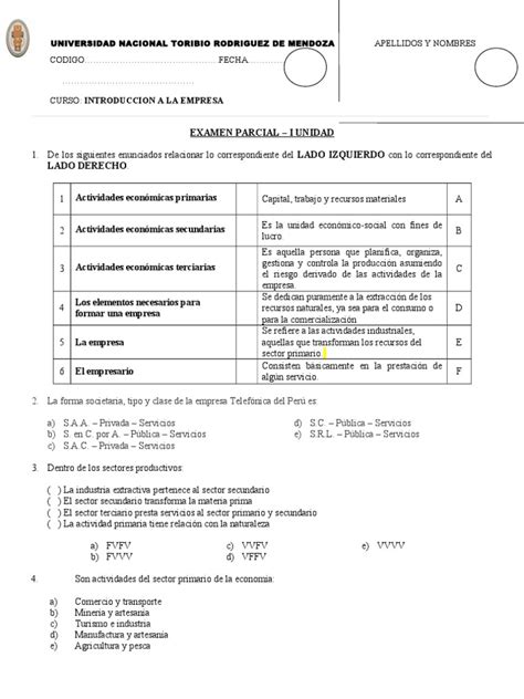 PDF Examen Parcial I Unidad DOKUMEN TIPS