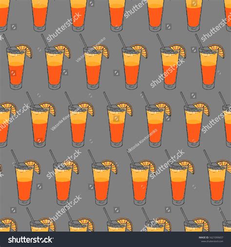Sex On Beach Cocktail Seamless Pattern Stock Vector Royalty Free 1621099657 Shutterstock