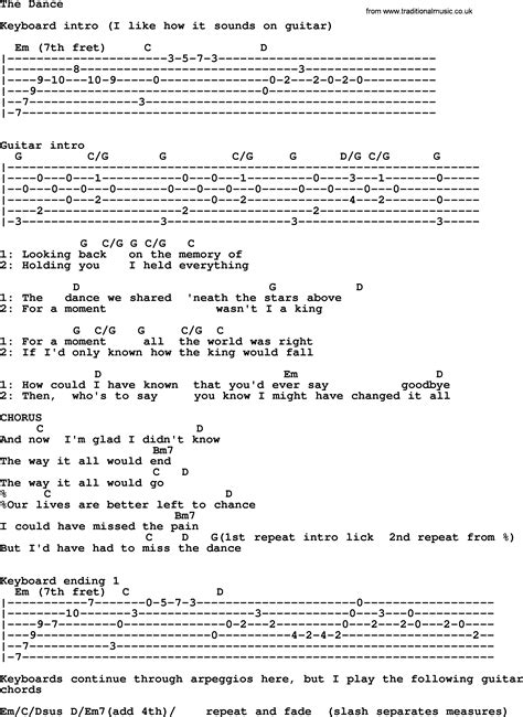 The Dance, by Garth Brooks - lyrics and chords