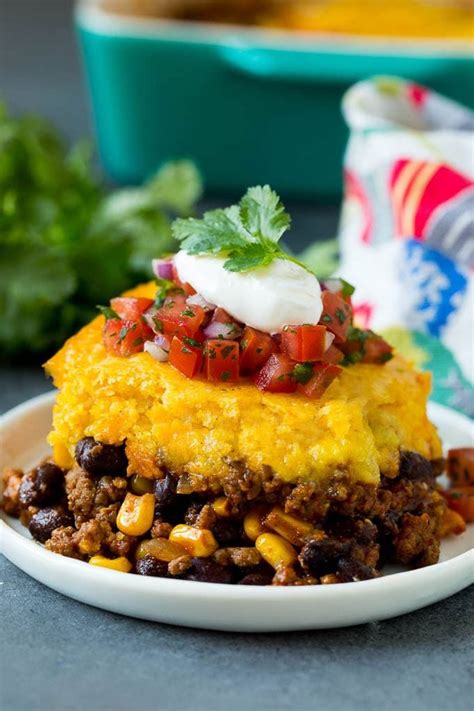 This Tamale Pie Is Seasoned Ground Beef Corn And Beans Baked Together With Cheddar Cornbread To