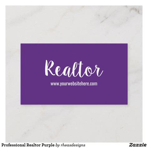 Professional Realtor Purple Business Card Realtor Business Cards