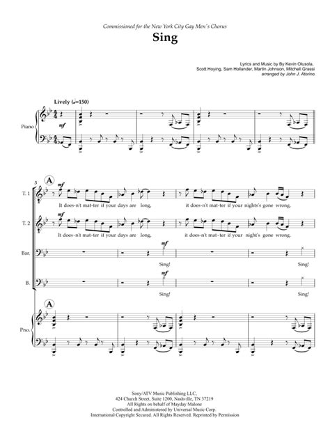 Sing Arr John Atorino Sheet Music Pentatonix Ttbb Choir