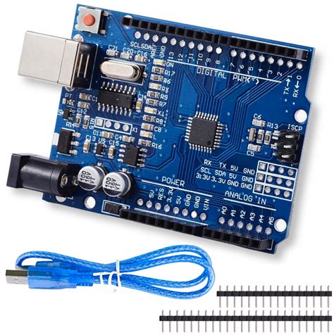 Moduł Atmel ATmega328 CH340 zgodny z Arduino UNO R3 kabel USB piny