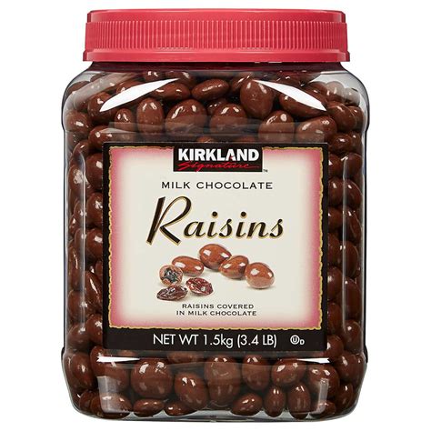 Kirkland Signature Raisins Milk Chocolate 3 4 Lb Chocolate Raisins Chocolate Milk