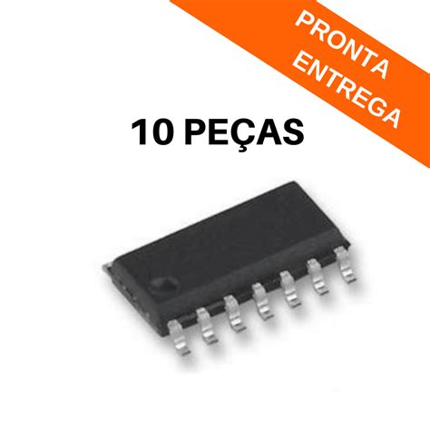 Kit 10 peças Circuito Integrado SN74LS74ADR SMD SOIC 14 Circuitos