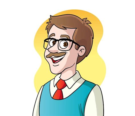 Ilustraci N Vectorial Del Retrato Del Profesor Masculino Con Gafas