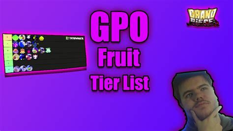 Gpo Update Fruit Tier List Youtube