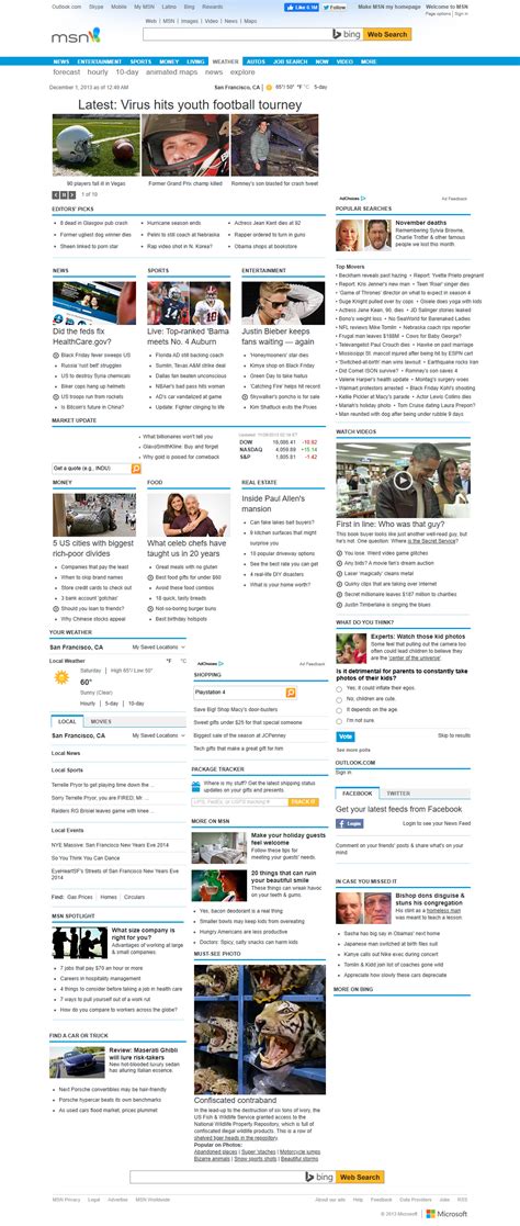MSN in 2013 - Web Design Museum