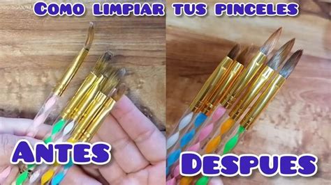 Como limpiar pinceles para uñas acrílicas Limpiar pinceles Pinceles