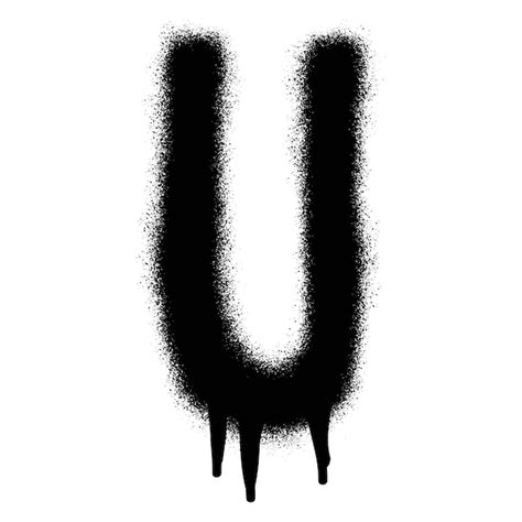 Premium Vector Graffiti Font Alphabet U With Black Spray Paint