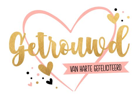 Felicitatiekaart Huwelijk Hart Kaartje Go