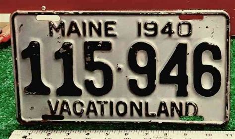 Authentic Antique And Classic Maine Us License Plates