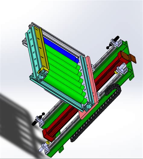 【工程机械】电动辊筒驱动的升降式滚筒输送机3d数模图纸 Solidworks设计 附stepsolidworks 仿真秀干货文章