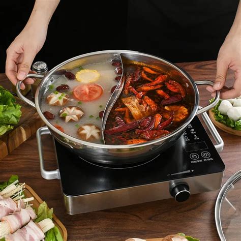 Mandarin Fondue Hot Pot Cooking Pot Double Ear Duck Double Flavor Pot Two Flavor Hot Pot