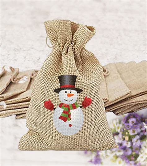 Bolsas Navideñas de Yute Bolsas de Regalo para Navidad