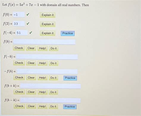 Solved Let F X 5x2 7x 1 ﻿with Domain All Real Numbers