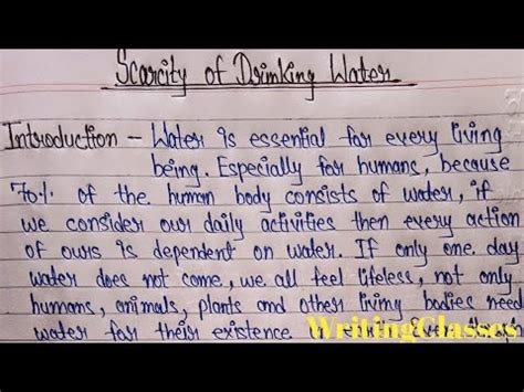 Write An Essay On Scarcity Of Drinking Water Essay On Scarcity Of