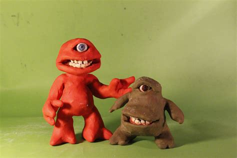 Figuras de plastilina elaboradas para hacer animación stop motion