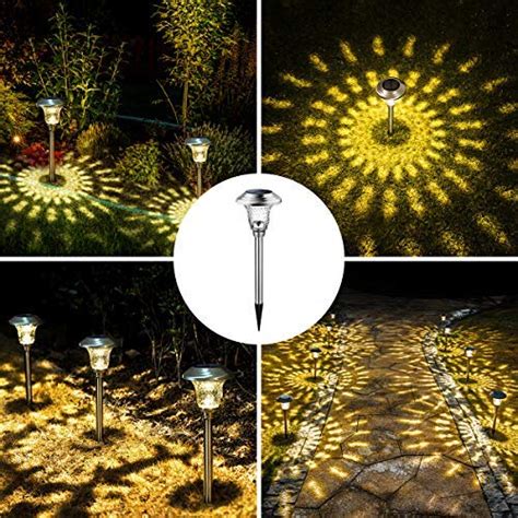 Gigalumi 8 Pack Solar Pathway Lights Solar Garden Lights Outdoor Warm