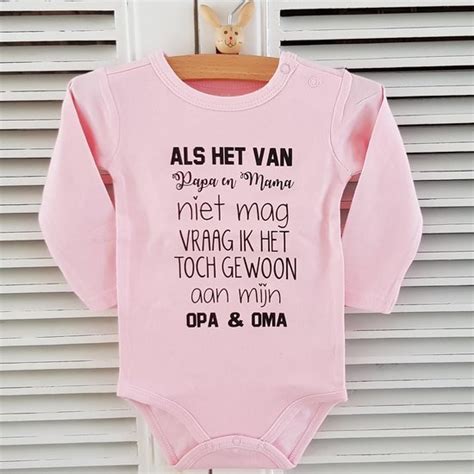 Rompertje Meisje Roze Baby Als Het Van Papa En Mama Niet Mag Vraag Ik